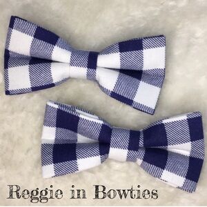 Pet Bowtie in Blue Buffalo Plaid